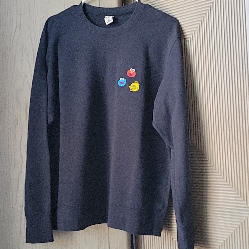Sesame Street Men's Dark Gray Crewneck Sweater